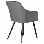 Набор 2 шт Стул обеденный DOBRIN ROBERT, черные матовые ножки, велюр V108-92 Антрацит