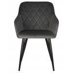 Набор 2 шт Стул обеденный DOBRIN ROBERT, черные матовые ножки, велюр V108-92 Антрацит