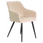 Набор 2 шт Стул обеденный DOBRIN ROBERT, черные матовые ножки, велюр V108-98 Бежевый
