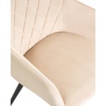 Набор 2 шт Стул обеденный DOBRIN ROBERT, черные матовые ножки, велюр V108-98 Бежевый