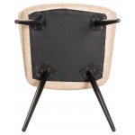 Набор 2 шт Стул обеденный DOBRIN ROBERT, черные матовые ножки, велюр V108-98 Бежевый