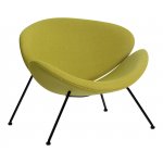 Набор 2 шт Кресло дизайнерское DOBRIN EMILY, светло-зеленая ткань AF3, черное основание