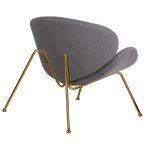 Набор 2 шт Кресло дизайнерское DOBRIN EMILY, серая ткань AF7, золотое основание