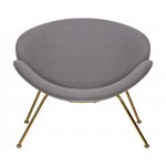 Набор 2 шт Кресло дизайнерское DOBRIN EMILY, серая ткань AF7, золотое основание