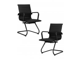 Набор 2 шт Офисное кресло для посетителей DOBRIN CODY BLACK, чёрный