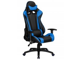 Кресло игровое DOBRIN BRIAN, черно-синяя экокожа