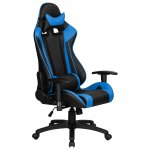 Кресло игровое DOBRIN BRIAN, черно-синяя экокожа