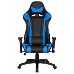 Кресло игровое DOBRIN BRIAN, черно-синяя экокожа