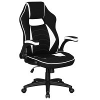 Кресло игровое DOBRIN RICK, черно-белая ткань