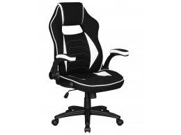 Кресло игровое DOBRIN RICK, черно-белая ткань