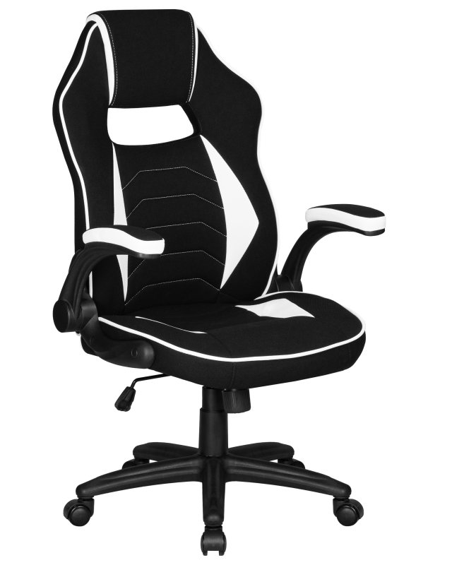Кресло игровое DOBRIN RICK, черно-белая ткань