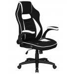 Кресло игровое DOBRIN RICK, черно-белая ткань