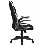 Кресло игровое DOBRIN RICK, черно-белая ткань