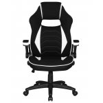 Кресло игровое DOBRIN RICK, черно-белая ткань