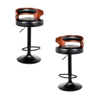 Набор 2 шт Стул барный DOBRIN FRED BLACK, коричневое дерево, чёрный Набор 2 шт Стул барный DOBRIN FRED BLACK, коричневое дерево, чёрный