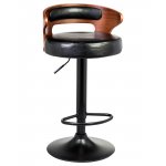 Набор 2 шт Стул барный DOBRIN FRED BLACK, коричневое дерево, чёрный Набор 2 шт Стул барный DOBRIN FRED BLACK, коричневое дерево, чёрный