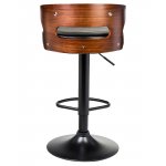 Набор 2 шт Стул барный DOBRIN FRED BLACK, коричневое дерево, чёрный Набор 2 шт Стул барный DOBRIN FRED BLACK, коричневое дерево, чёрный