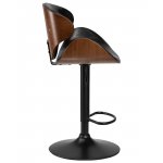 Стул барный DOBRIN KARTER BLACK, коричневый орех дерево (BWW), черный PU