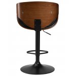 Стул барный DOBRIN KARTER BLACK, коричневый орех дерево (BWW), черный PU