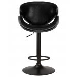 Стул барный DOBRIN KARTER BLACK, коричневый орех дерево (BWW), черный PU