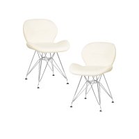 Набор 2 шт Стул обеденный DOBRIN BUTTERFLY CHROME, ножки хром, цвет кремовый