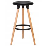 Набор 4 шт Табурет барный DOBRIN ROYCE, ножки светлый бук, цвет чёрный (B-03)