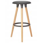 Набор 4 шт Табурет барный DOBRIN ROYCE, ножки светлый бук, цвет темно-серый (GR-04)