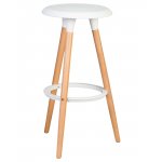 Набор 4 шт Табурет барный DOBRIN ROYCE, ножки светлый бук, цвет белый (W-02)