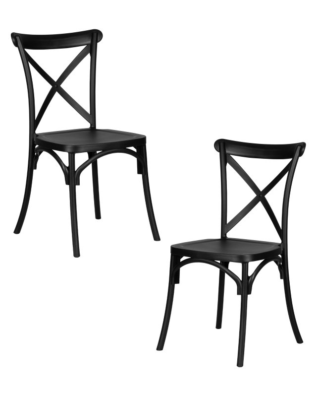 Набор 2 шт Стул обеденный DOBRIN ZILAN, цвет чёрный (B-03)