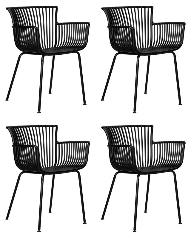 Набор 4 шт Стул обеденный DOBRIN ROSS, черный (B-03) без подушки