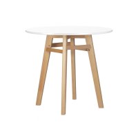 Стол обеденный DOBRIN ALBERT'80, белая столешница, основание светлый бук