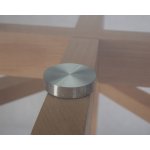 Стол обеденный DOBRIN HENRY`90 GLASS, столешница стекло, деревянное основание