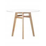 Стол обеденный DOBRIN ALBERT'90, белая столешница, основание светлый бук