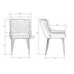 Набор 2 шт Стул обеденный DOBRIN RICHARD, черные матовые ножки, темно-серый велюр (V108-91)