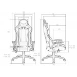 Кресло игровое DOBRIN BRIAN, черно-синяя экокожа