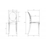 Стул обеденный DOBRIN VICTORIA GHOST, цвет прозрачный