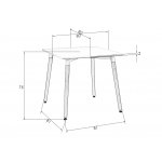 Стол обеденный DOBRIN SERRA, ножки светлый бук, столешница белая