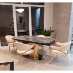 Стул обеденный Модена MC886-BG-2, 59х61х79 см, бежевый/глянцевое золото