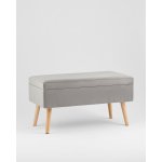 Банкетка Сторми с ящиком, велюр серый