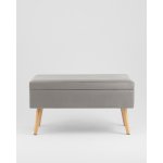 Банкетка Сторми с ящиком, велюр серый