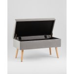 Банкетка Сторми с ящиком, велюр серый