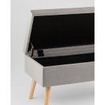 Банкетка Сторми с ящиком, велюр серый