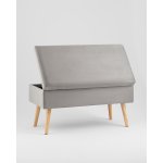 Банкетка Сторми с ящиком, велюр серый