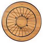 Стол Liverpool диам.110см, шпон орех лучевой набор, с хромированными ножками