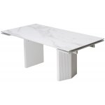 Стол МОЦАРТ 200 Белый мрамор, стекло / Белый М-City
