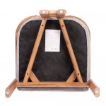 Стул Rich рогожка бежево-голубая с ножками цвета орех