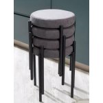 Табурет СТЭК штабилируемый B28 Темно-серый, велюр / черный каркас, М-City Табурет СТЭК штабилируемый B28 Темно-серый, велюр / черный каркас, М-City