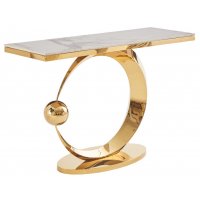 Стол-консоль Дрим IST-800,120х40х78 см, белый бентли/золотой