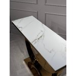 Стол-консоль Прайм IST-803,120х40х78 см, жемчужный белый/золотой