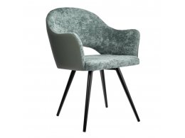 Стул Bruno зелёный шенилл с экокожей с поворотным механизмом